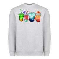 Heather Grey tea junkie coffee cups Heavyweight Sweatshirt - Zillion Design Studio
