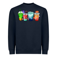 Navy tea junkie coffee cups Heavyweight Sweatshirt - Zillion Design Studio