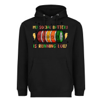 Black social battery Heavyweight Hoodie - MaliasSmallBusiness