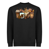 Black leopard coffee cups Heavyweight Sweatshirt - Zillion Design Studio
