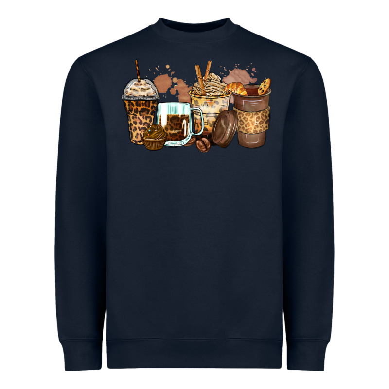 Leopard Coffee Cups Heavyweight Sweatshirt by Zillion Design Studio | Teevron