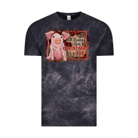 Cloud Black all i want for christmas is a pig sitting pig Vintage Tee - RanaPortraitStore