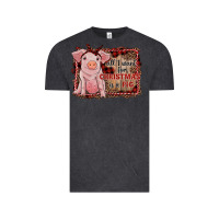 Vintage Black all i want for christmas is a pig sitting pig Vintage Tee - RanaPortraitStore