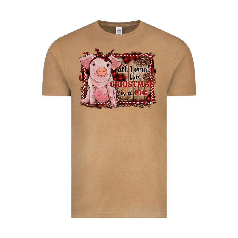 All I Want For Christmas Is A Pig Sitting Pig Vintage Tee by RanaPortraitStore | Teevron