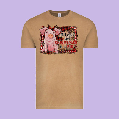 All I Want For Christmas Is A Pig Sitting Pig Vintage Tee Designed By Ranaportraitstore