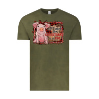 Vintage Olive all i want for christmas is a pig sitting pig Vintage Tee - RanaPortraitStore