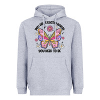 Heather Grey you are exactly where you need to be Heavyweight Hoodie - MaliasSmallBusiness
