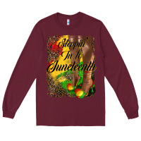 Burgundy steppin' in to juneteenth Long Sleeve Tee - HRA Design Shop