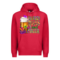 Cardinal Mardi Gras and beer Premium Hoodie - BundleAndBundleShop