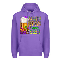Purple Mardi Gras and beer Premium Hoodie - BundleAndBundleShop