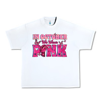 White In October We Wear Pink Urban Heavy Tee - texasbilliewilder