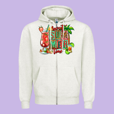 Sweet Summer Time Margarita Zipper Hoodie Designed By Jasminsmagicworld