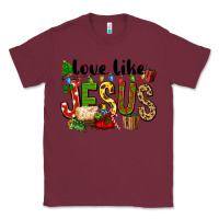 Burgundy Christmas love like jesus Classic Tee - FaDigitalArtStudio