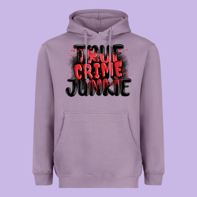 True Crime Junkie Heavyweight Hoodie Designed By Maliassmallbusiness