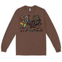 Chestnut color outside the lines Long Sleeve Tee - CowhideDigitalArt