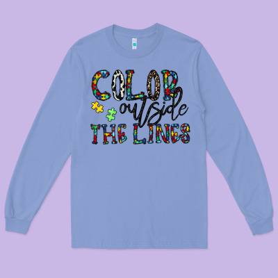 Color Outside The Lines Long Sleeve Tee Designed By Cowhidedigitalart