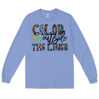 Colony Blue color outside the lines Long Sleeve Tee - CowhideDigitalArt