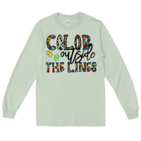 Matcha color outside the lines Long Sleeve Tee - CowhideDigitalArt