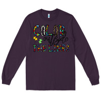 Plum color outside the lines Long Sleeve Tee - CowhideDigitalArt