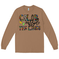 Toasted Coconut color outside the lines Long Sleeve Tee - CowhideDigitalArt