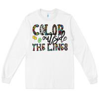 White color outside the lines Long Sleeve Tee - CowhideDigitalArt