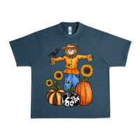 Midnight Navy pumpkin sunflower fall scarecrow Urban Heavy Tee - RanaPortraitStore