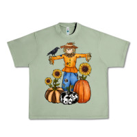 Oil Green pumpkin sunflower fall scarecrow Urban Heavy Tee - RanaPortraitStore