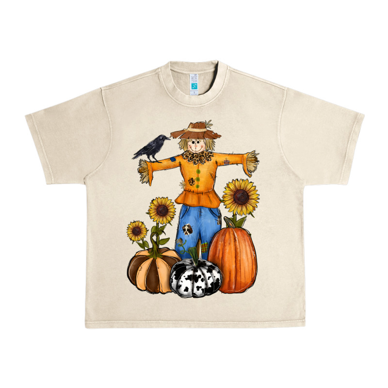 Pumpkin Sunflower Fall Scarecrow Urban Heavy Tee by RanaPortraitStore | Teevron