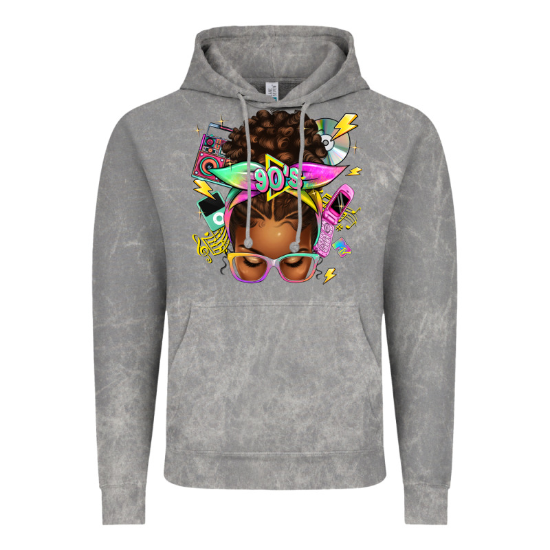90s Afro Messy Bun Vintage Hoodie by texasbilliewilder | Teevron