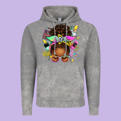 90s Afro Messy Bun Vintage Hoodie Designed By Texasbilliewilder
