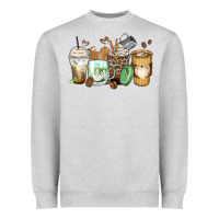 Heather Grey latte coffee cups Heavyweight Sweatshirt - Zillion Design Studio