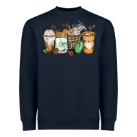 Navy latte coffee cups Heavyweight Sweatshirt - Zillion Design Studio