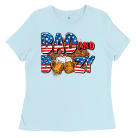 Baby Blue bad and boozy usa Ladies Tee - AdoDesignShop