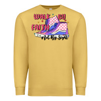 Antique Gold walk by faith Premium Sweatshirt - MaliasSmallBusiness