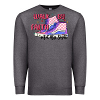 Charcoal Heather walk by faith Premium Sweatshirt - MaliasSmallBusiness