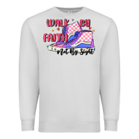 Dove Grey walk by faith Premium Sweatshirt - MaliasSmallBusiness
