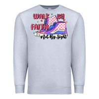 Heather Grey walk by faith Premium Sweatshirt - MaliasSmallBusiness