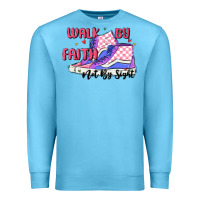 Ocean Blue walk by faith Premium Sweatshirt - MaliasSmallBusiness