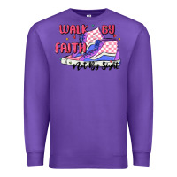 Purple walk by faith Premium Sweatshirt - MaliasSmallBusiness