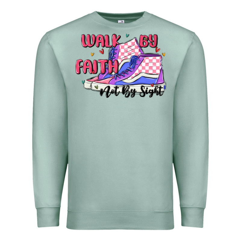 Walk By Faith Premium Sweatshirt by MaliasSmallBusiness | Teevron