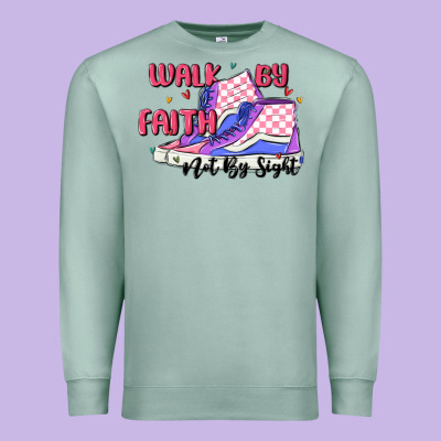 Walk By Faith Premium Sweatshirt Designed By Maliassmallbusiness