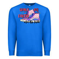 True Royal walk by faith Premium Sweatshirt - MaliasSmallBusiness