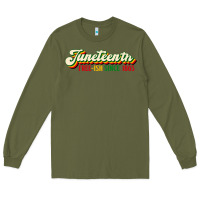 Army Green juneteenth free ish since 1865 Long Sleeve Tee - HRA Design Shop