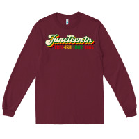 Burgundy juneteenth free ish since 1865 Long Sleeve Tee - HRA Design Shop