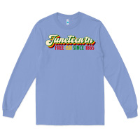 Colony Blue juneteenth free ish since 1865 Long Sleeve Tee - HRA Design Shop