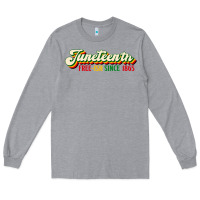 Heather Grey juneteenth free ish since 1865 Long Sleeve Tee - HRA Design Shop