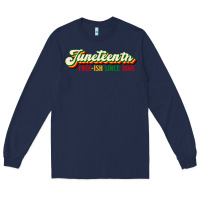 Navy juneteenth free ish since 1865 Long Sleeve Tee - HRA Design Shop