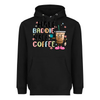 Black half baddie half coffee Heavyweight Hoodie - MaliasSmallBusiness