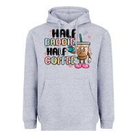 Heather Grey half baddie half coffee Heavyweight Hoodie - MaliasSmallBusiness