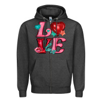 Charcoal Heather love with balloons Zipper Hoodie - AdoDesignShop